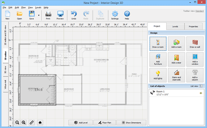 Draw each room of your house