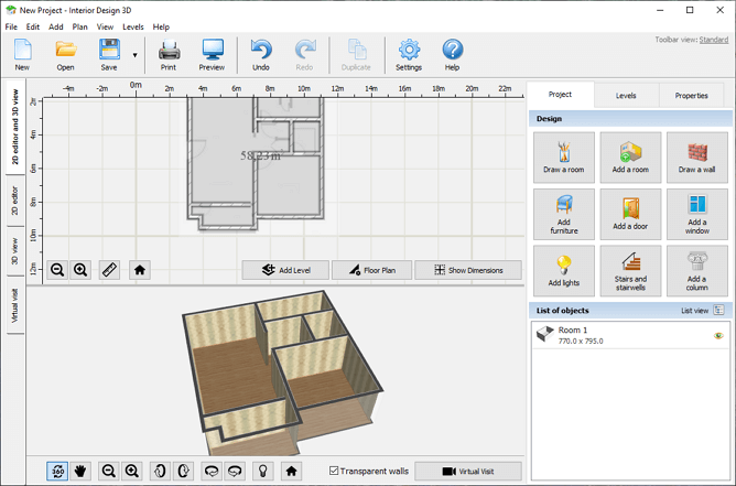 .House Creator 3D - 3d Floor Plan Software Free with modern 3d vista