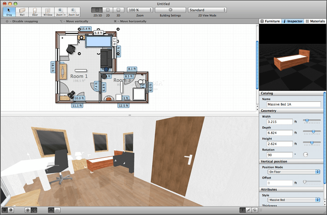 MyFourWalls: an easy program for space planning